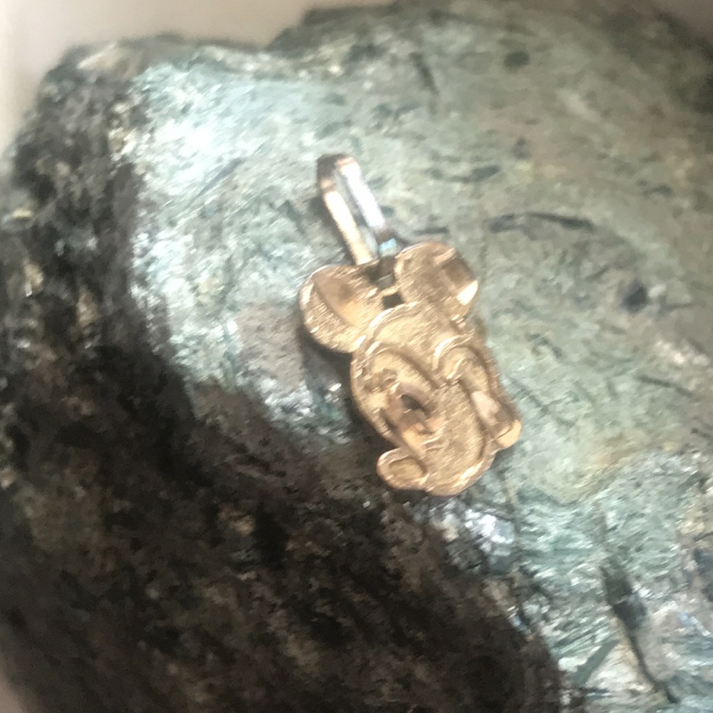 Tiny, Sweet, Diamond Cut 10k Solid Mickey Mouse - image 2